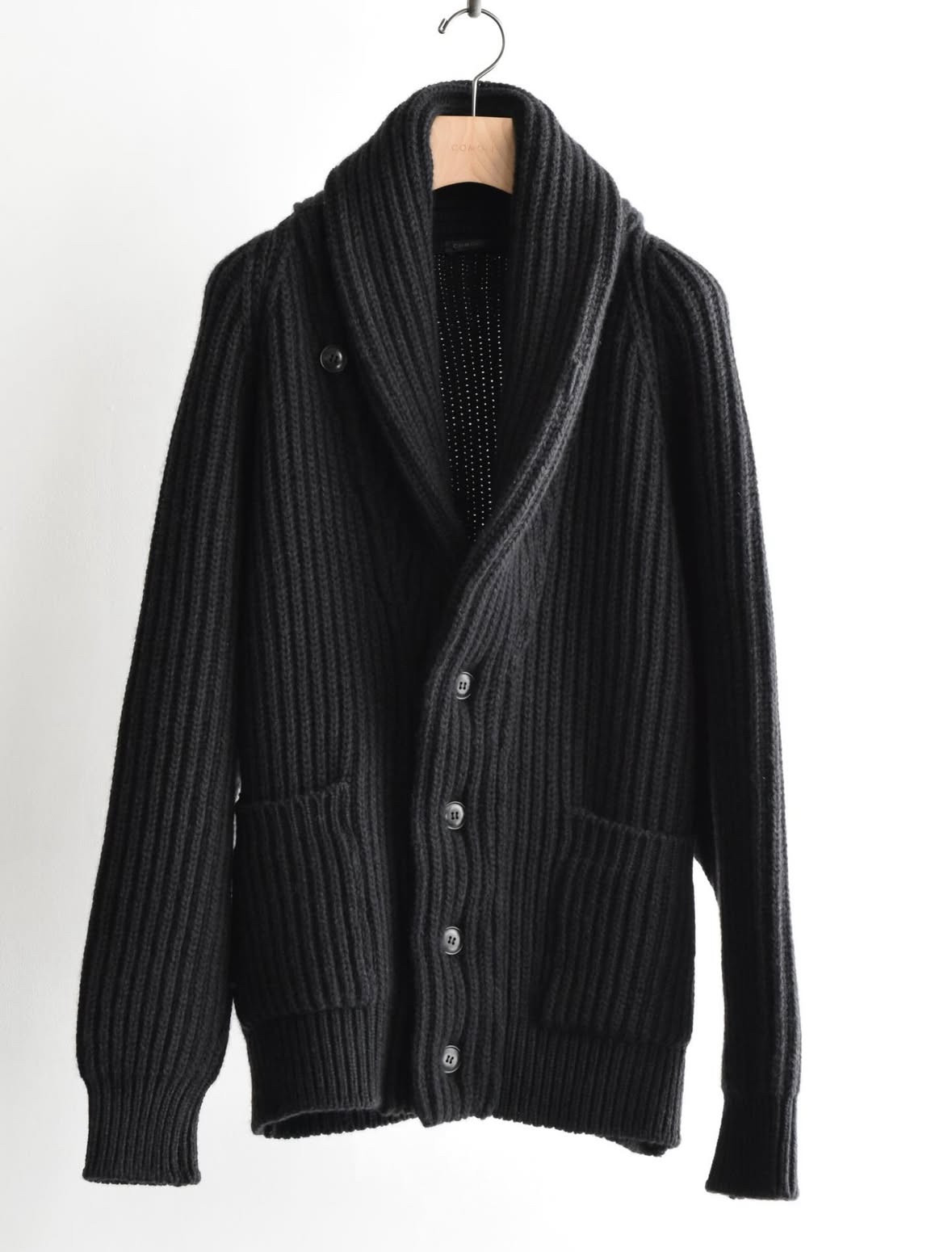 【代购】COMOLI 25aw Shawl collar knit jacket 青果领针织夹克