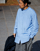 代购 collar NANAMICA 26ss Band wind shirt定番立领按扣衬衫