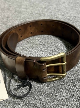 【现货】AURALEE 25aw Two hloe buckle belt 双排扣手作牛皮腰带