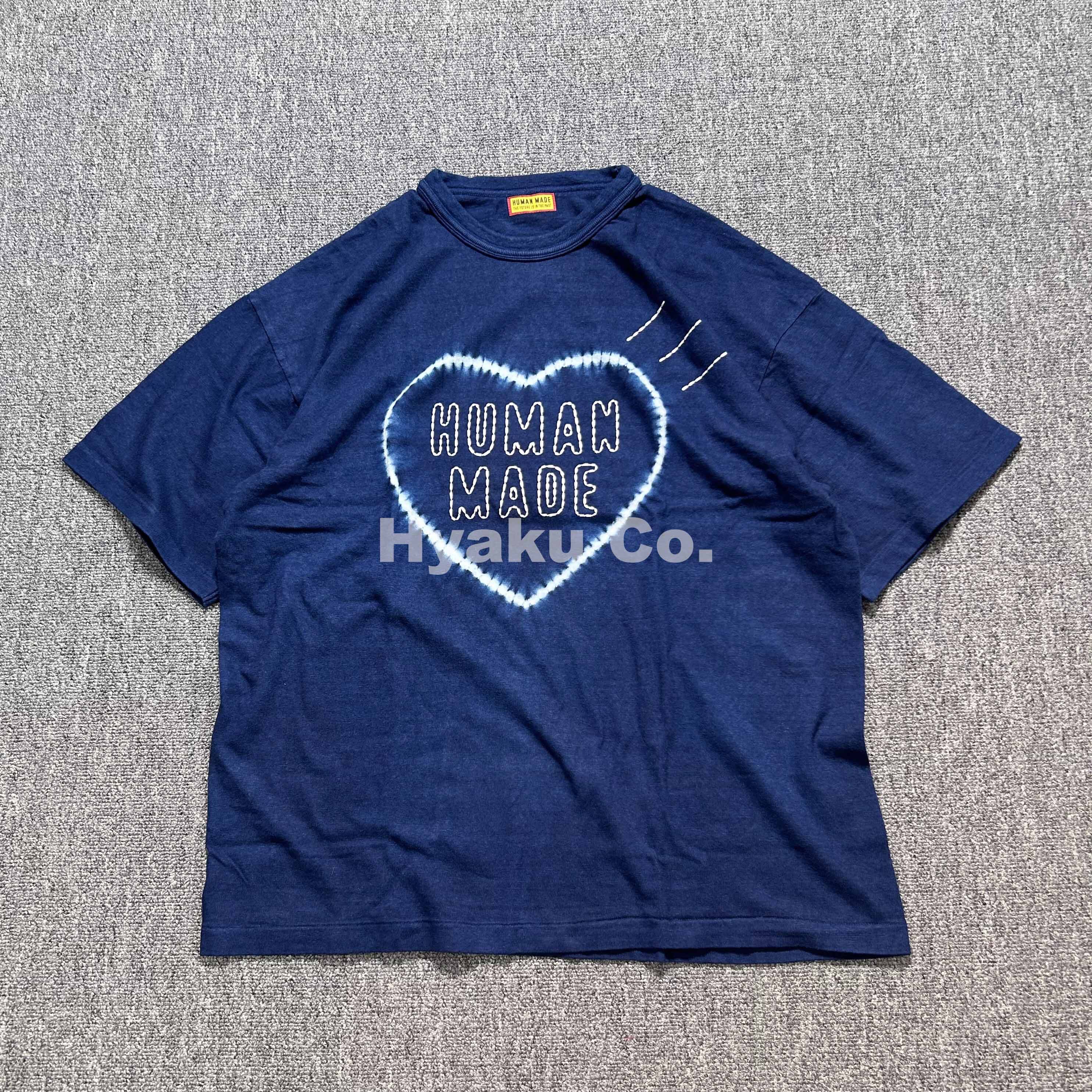 【现货】HUMAN MADE Indigo dyed t-shirt 爱心扎染蓝染短袖T恤