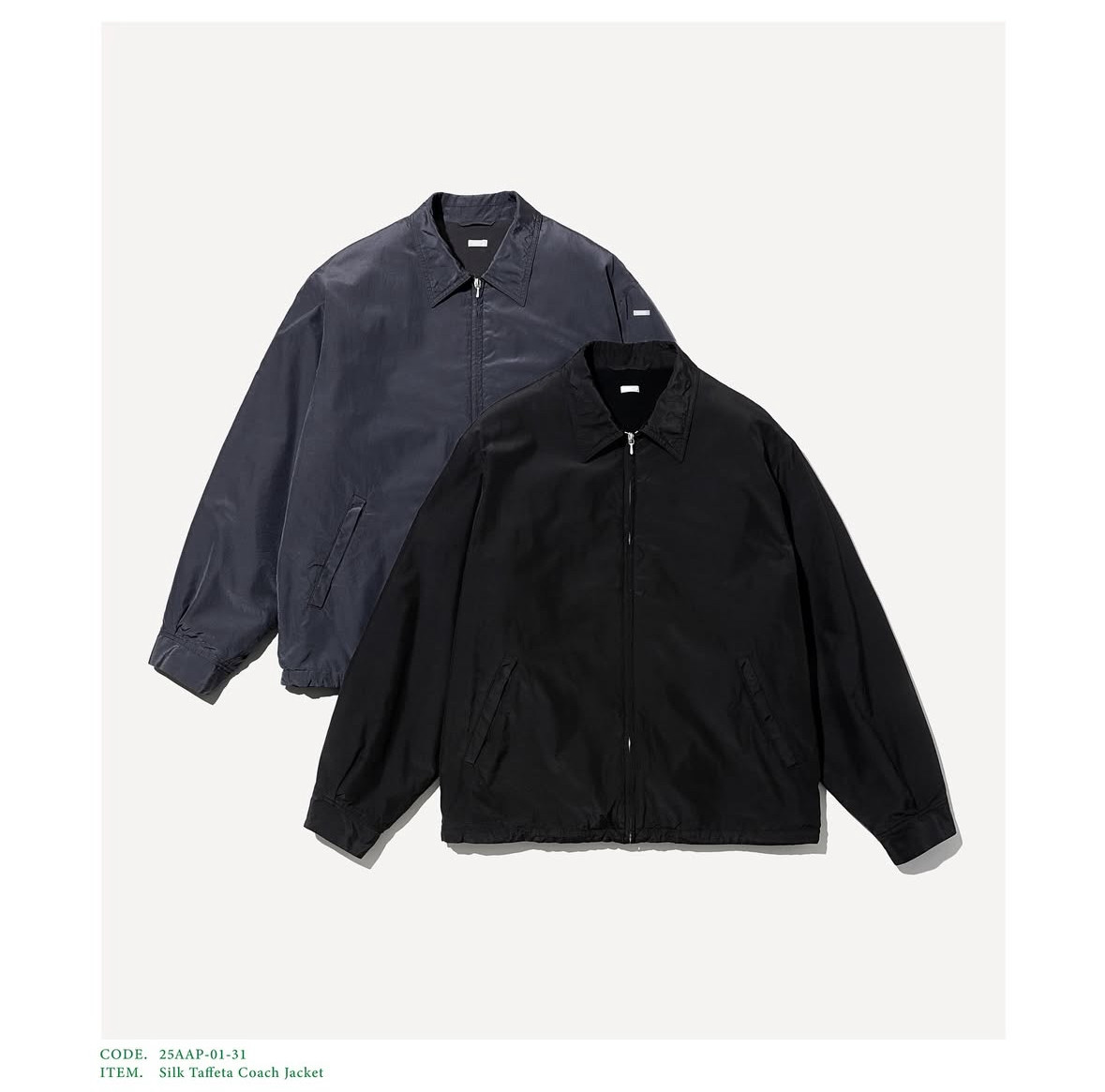 【代购】APRESSE 25aw Taffeta jacket 真丝混纺塔夫绸教练夹克