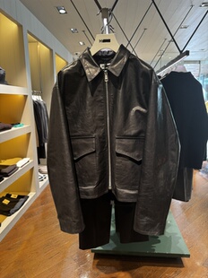 【代购】H BEAUTY &YOUTH 26ss Leather zip jacket 牛皮拉链夹克