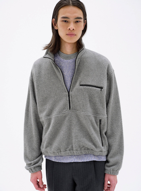 【代购】AURALEE 25aw Fleece halfzip PO 真丝摇粒绒半拉链卫衣