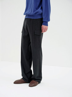 【代购】AURALEE 25aw Cargo slacks 美利奴羊毛法兰绒口袋西裤