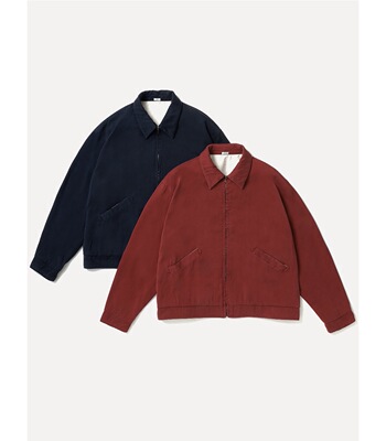 春夏新款真丝混纺华达呢拉链夹克