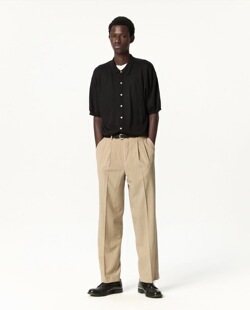 26ss Open collar 丝绵起毛做旧短袖 HERILL shirt 衬衫 代购