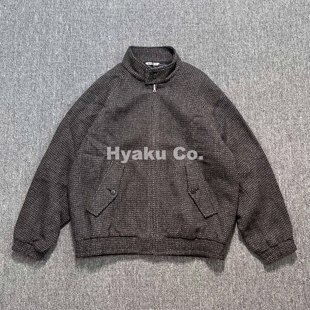 现货 zip AURALEE Tweed blouson羊驼毛粗花呢哈灵顿夹克 25aw