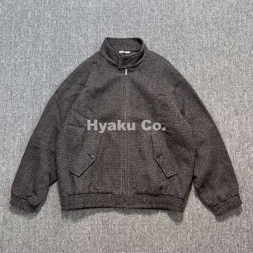 AURALEE羊驼毛粗花呢哈灵顿夹克