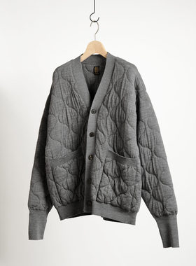 【代购】BATONER 25aw 直营店限定 Vneck cardigan 绗缝针织开衫