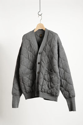 秋冬新款羊毛绗缝军事风针织开衫