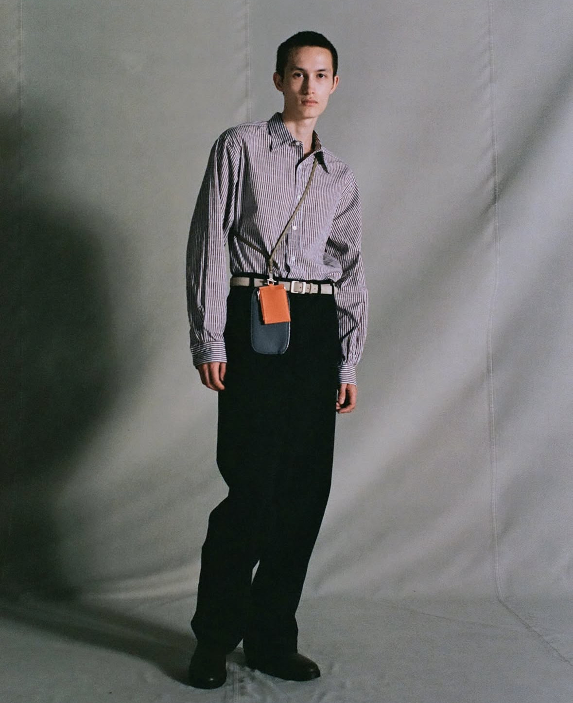 【代购】NICENESS 26ss “NN” Dress shirt 竖条纹尖领衬衫