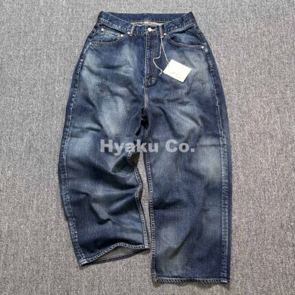 【现货折扣】ANCELLM 24ss Wide denim pant 水洗做旧锥形牛仔裤