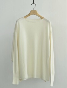 knit 羊绒混纺圆领针织衫 Cashmere和纸 26ss 代购 COMOLI