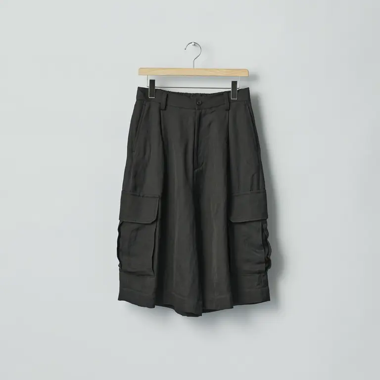 【代购】SSSTEIN 26ss Cargo short 人造丝亚麻混纺工装口袋短裤