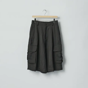 【代购】SSSTEIN 26ss Cargo short 人造丝亚麻混纺工装口袋短裤