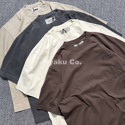 件染做旧Logo短袖T恤SEDAN