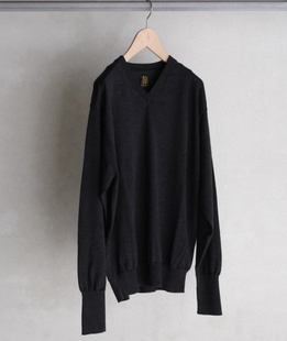 【代购】BATONER 25aw Babywool Vneck 纯羊羔毛V领套头针织衫