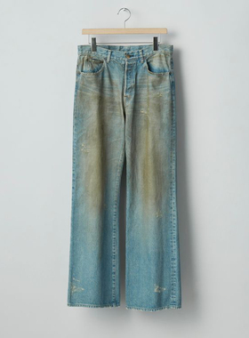 【代购】SSSTEIN 25aw Flare denim jeans石洗加工做旧直筒牛仔裤