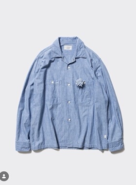 【代购】UNLIKELY 26ss Chambray shirt 水洗青年布胸花工装衬衫