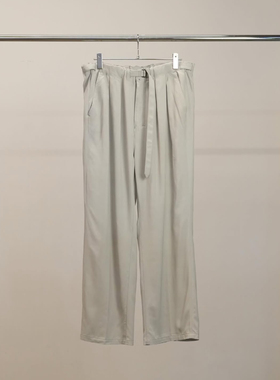 【代购】ANCELLM 26ss Beltless trousers铜氨丝光感垂坠宽松西裤