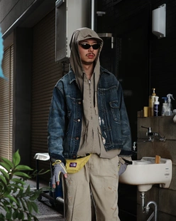 【代购】ANACHRONORM 26ss Denim jacket 重磅水洗补丁牛仔夹克