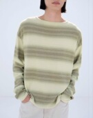 代购 AURALEE Knit neck 26ss boat 丝绵混纺船领针织衫