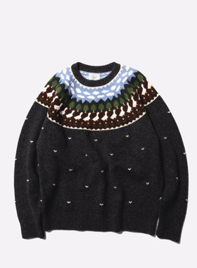 【代购】UNLIKELY 25aw Fair lsle “duck”提花圆领针织衫