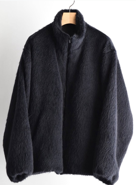 【代购】COMOLI 25aw Camel shaggy jacket 驼毛拉链夹克
