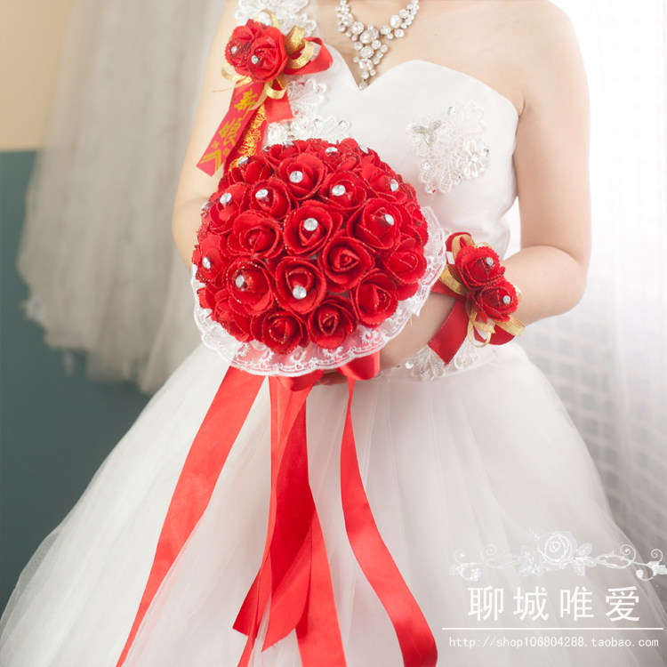 Only love bride Korean Wedding marry Wedding celebration Hand tied bouquet high-grade Plus drill Hand throwing flowers Sternum Flower wristin the Flower delivery/Flowers simulation/Plants gardening , Wedding flower arrangement , Bride holding flowers  category - from Buy2taobao.com to provide professional Taobao agent buy service