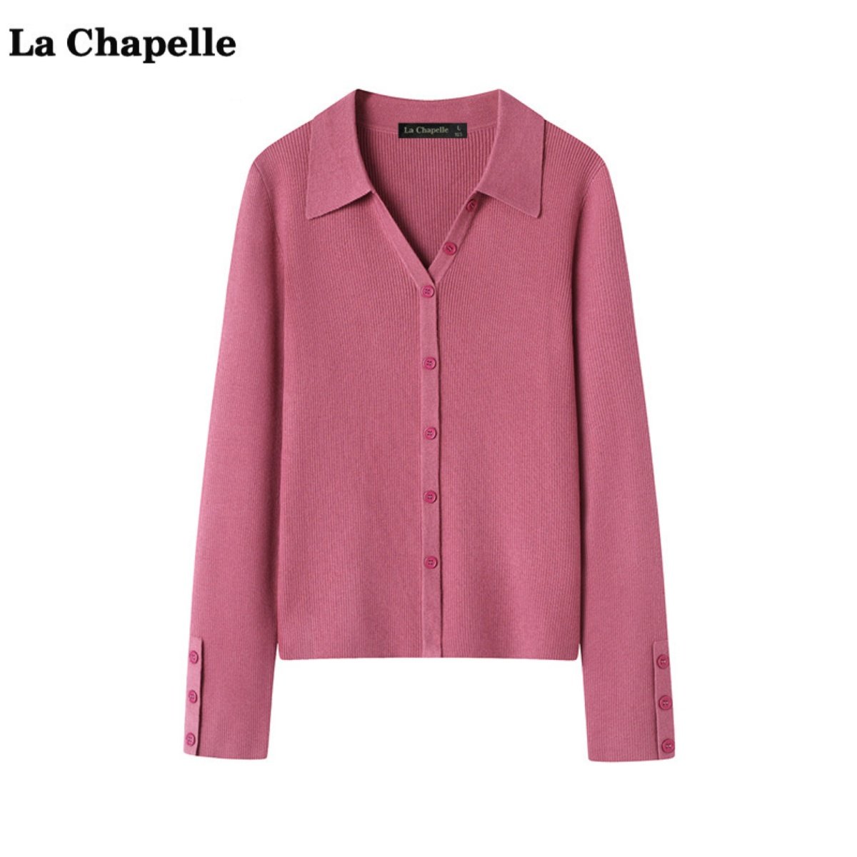 拉夏贝尔/La Chapelle法式翻领针织开衫女秋新款气质显瘦毛衣外套,女装/女士精品,毛针织衫,淘宝优惠券,粉丝福利购,淘宝优惠卷