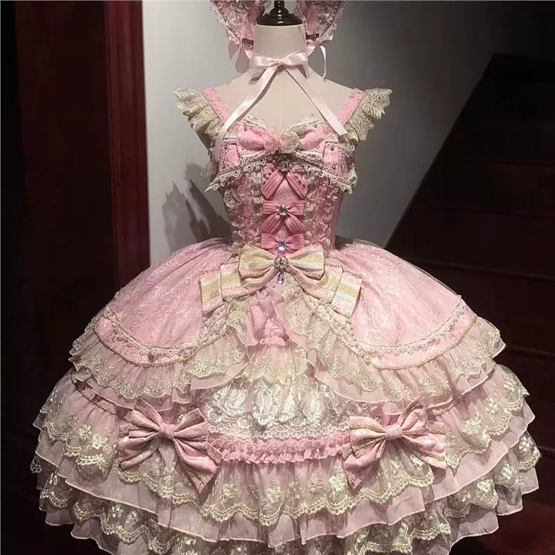 Подлинный дизайн летнего платья, юбка, с камнем, стиль Lolita, Lolita Jsk