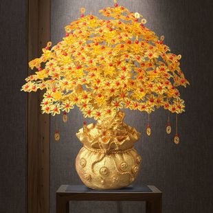 DIY手工发财树材料包串珠摇钱树招财树树脂家居 工艺品摆件装饰品