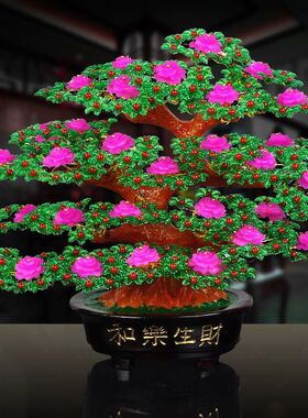 手工制作装饰品摆件DIY串珠发财树材料包散珠编织制作招财摇钱树
