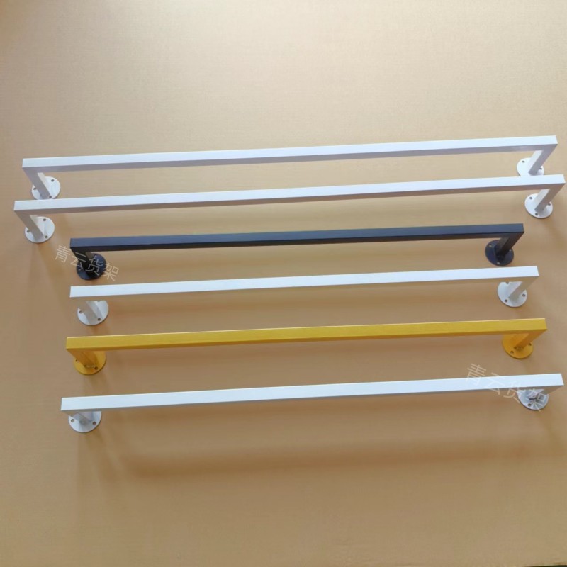 服装店展示架铁艺一字正挂上墙衣杆壁挂式男女装金色挂版衣服简约