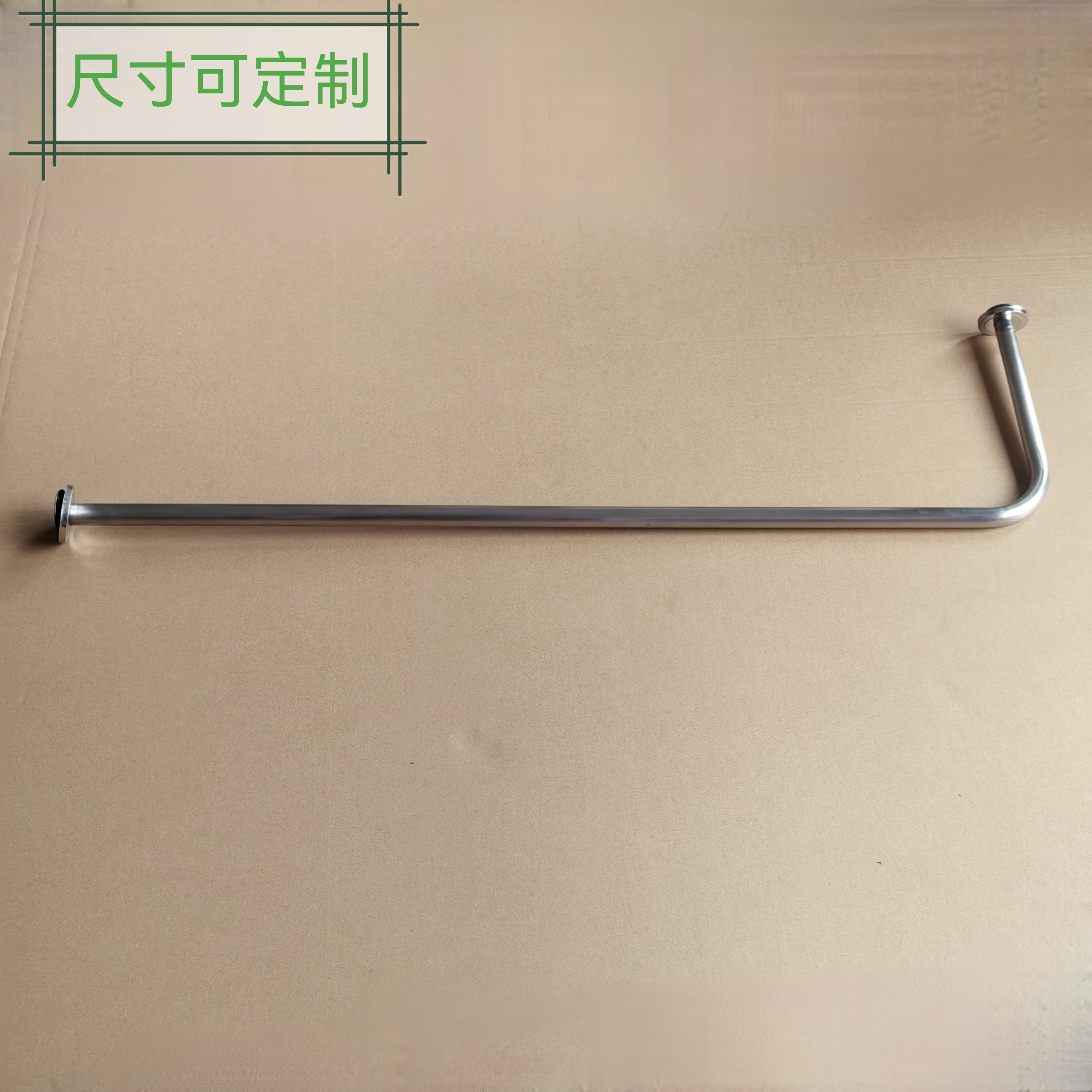 可定制酒店不锈钢拉丝银挂衣杆L型挂衣架上墙顶装客房小型衣帽架