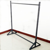 黑色简易服装 店展示架男女衣服货架衣架落地挂衣架子中岛侧挂正挂