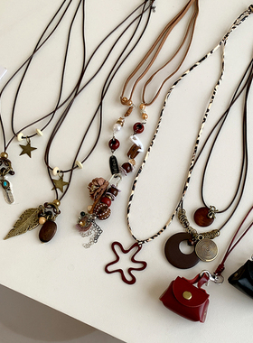 新中式复古民族风长款吊坠女小众百搭叠戴韩系时尚潮流配饰项链