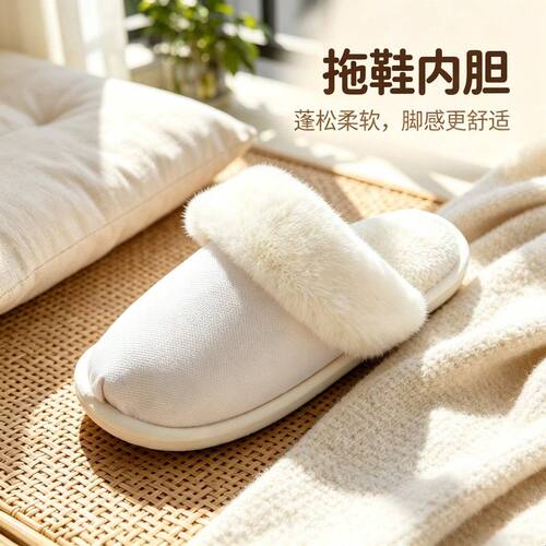 拖鞋内胆替换冬季加厚毛绒鞋套可机洗洞洞鞋内里防寒可拆卸棉套
