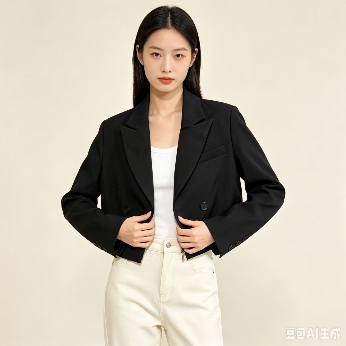 设计感气质长袖西装外套女春装新款百搭时尚小个子短款西服上衣潮