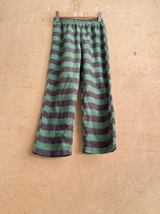 休闲宽松条纹阔腿裤 W146澳洲单男女款 春款