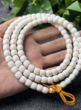 天然牙骨角直切桶珠老型猪牙獠牙108佛珠佛珠手链手串鹿独角骨