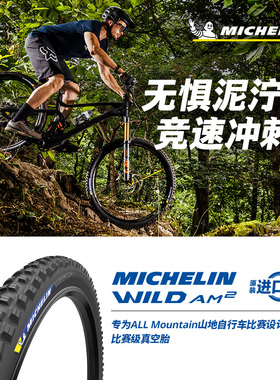 米其林自行车轮胎 27.5X2.60 WILDAM2山地车外胎27.5寸AM真空胎