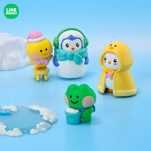 LINE FRIENDS  minini x Pudgy Penguins 系列玩偶摆件套组