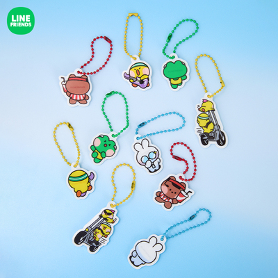 LINE FRIENDS连我朋友minini WORLD系列亚克力盲盒钥匙扣MBTI周边