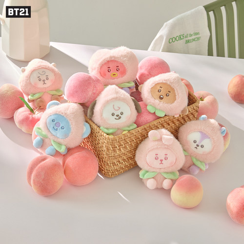 BT21 PEACH HOLIC 系列 毛绒钥匙扣 包挂 LINE FRIENDS连我朋友