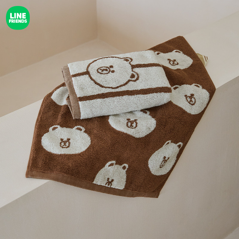 LINE FRIENDS with SONGWOL TOWEL 洗脸巾 挂式可爱卡通布朗