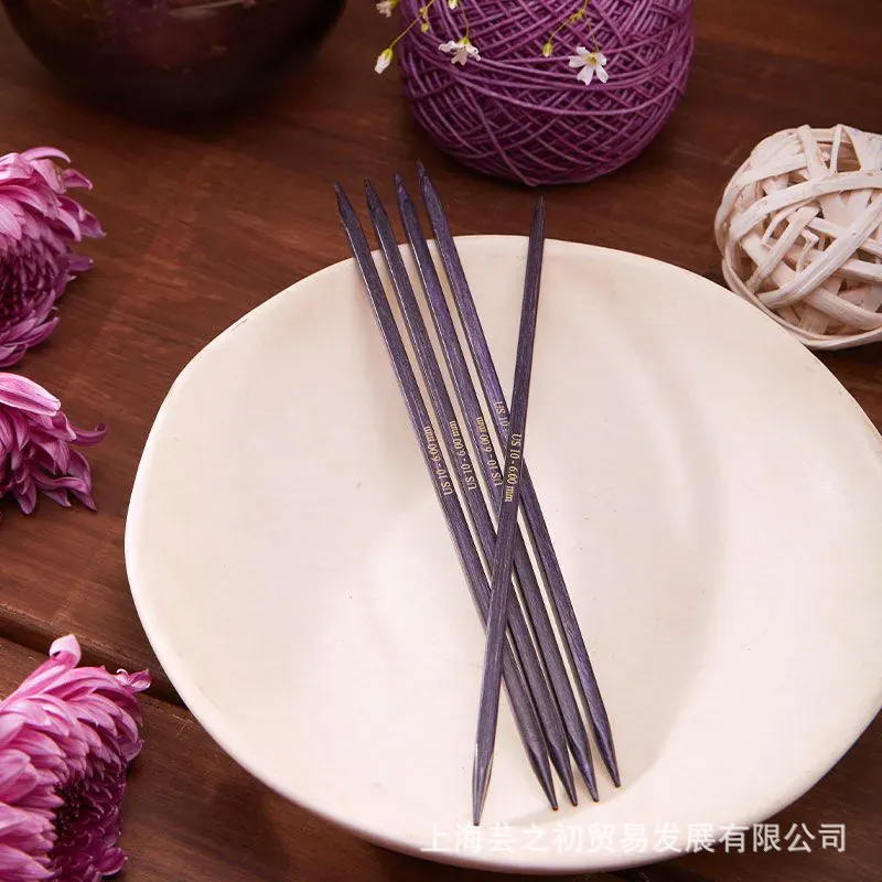 印度KnitPro J’adore CUBICS双头棒针紫色桦木方针5根装15cm20cm