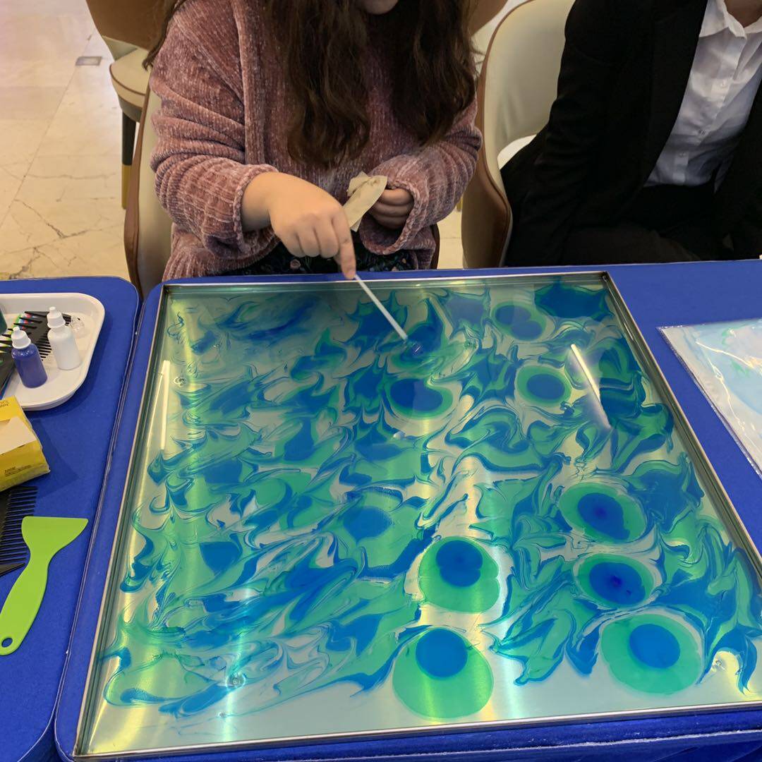 水转印 真丝纯白色水拓画丝巾丝蓝染湿拓画手工diy材料丝绒披肩