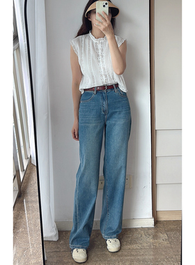 可可优品●清尾！超值特！MOT**薄款中腰软牛仔直筒长裤 不退