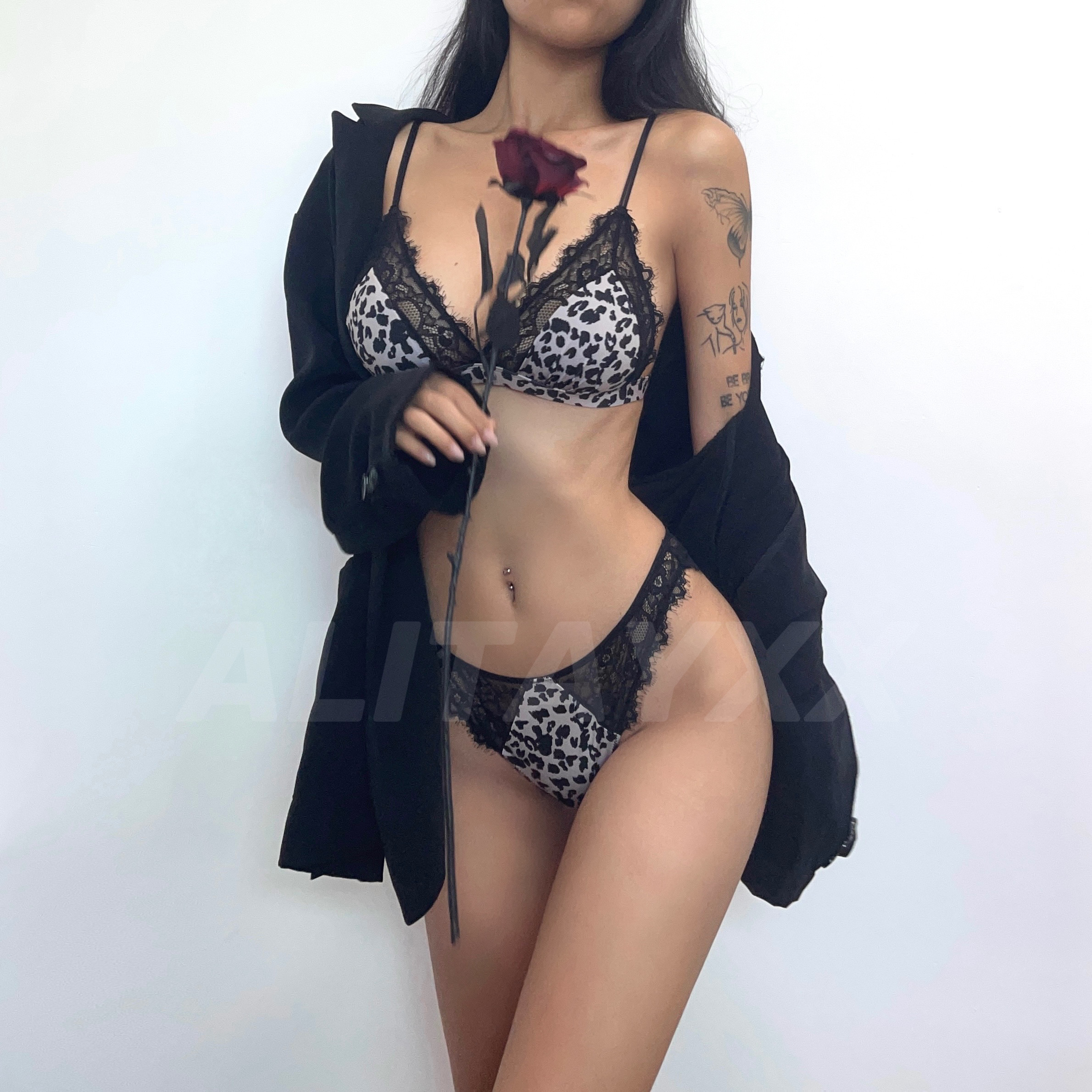 性感蕾丝豹纹三角杯内衣
